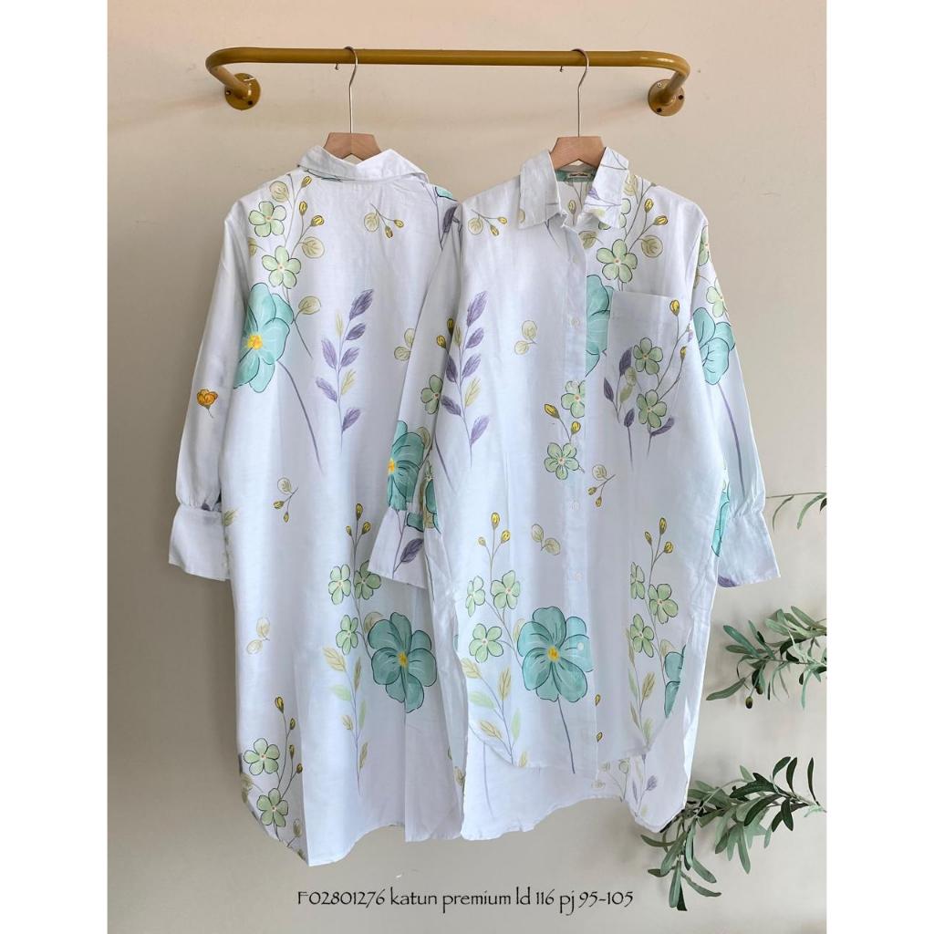 Baju Tunik Katun Premium LD 110 Wanita / Fashion Atasan Motif Bunga / Pakaian Perempuan / Busana Wan