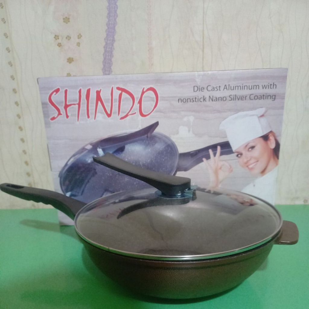 (PROMO MEMBER )SHINDO Wox pan  / sindo grey ceramic pan / wajan shindo anti lengket /Shindo cookware
