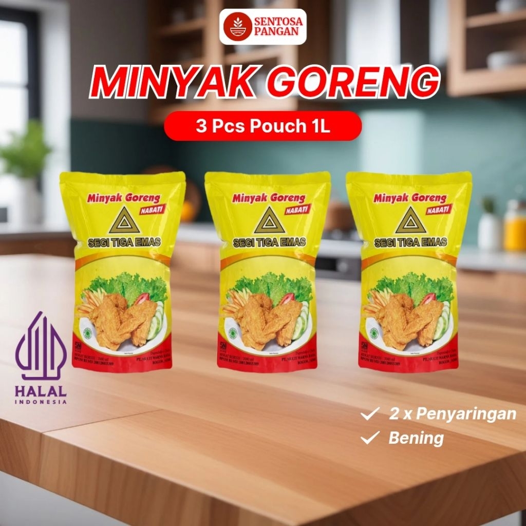 

[Dapat 3] Segi Tiga Emas Minyak Goreng 1 Liter - Jernih, Halal, Hemat