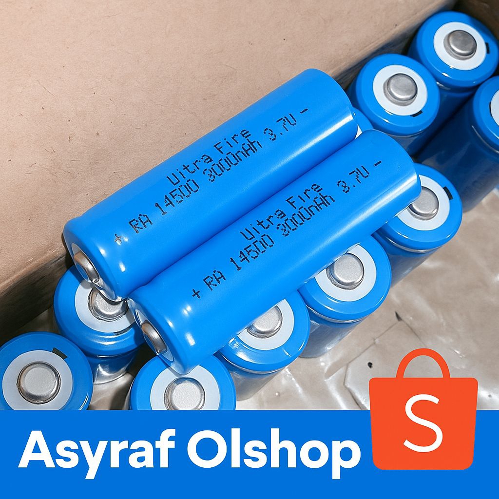 Baterai A2/Aa 3000Mah 3,7Volt 14500 Li-On Cas Isi Ulang Baterai Senter Dll Berkualitas