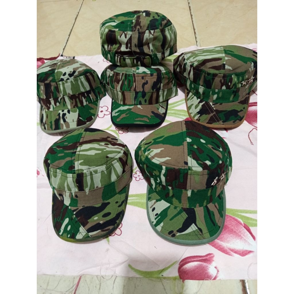 TOPI KOMANDO ANAK/TOPI KOMANDO ANAK LORENG/TOPI KOMANDO ANAK LORENG PIN BINTANG