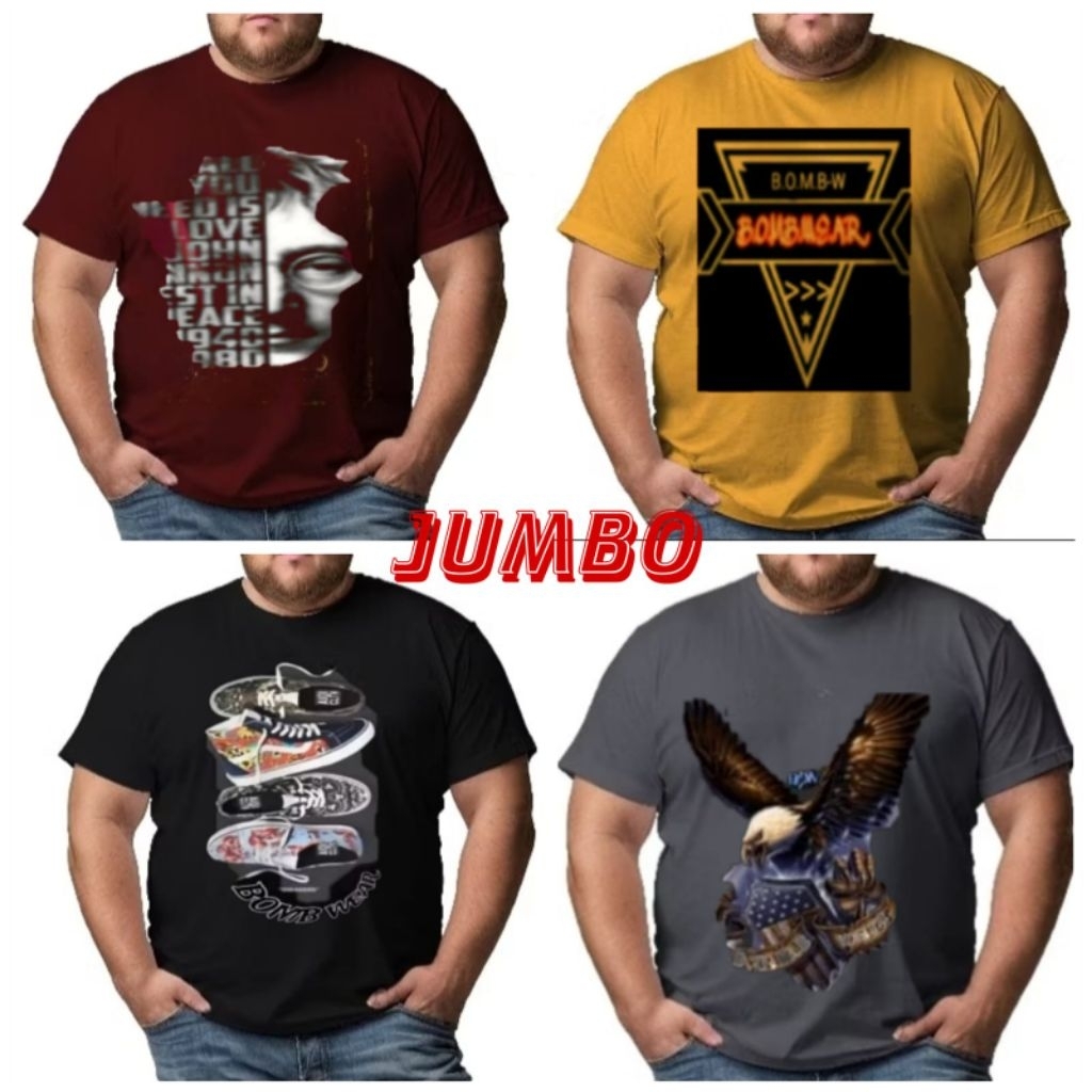 kaos jumbo pria kaos distro 2xl.-4xl