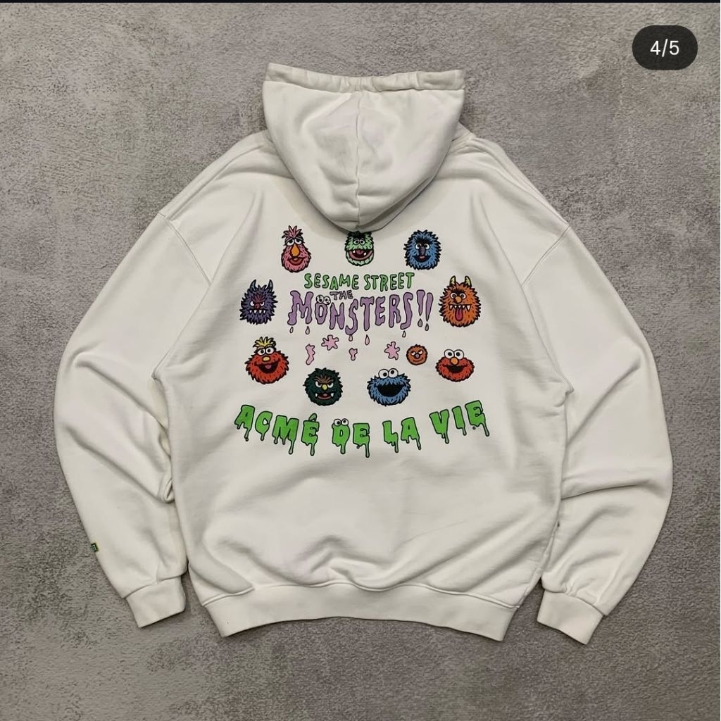 Hoodie ADLV x Sesame Street - White