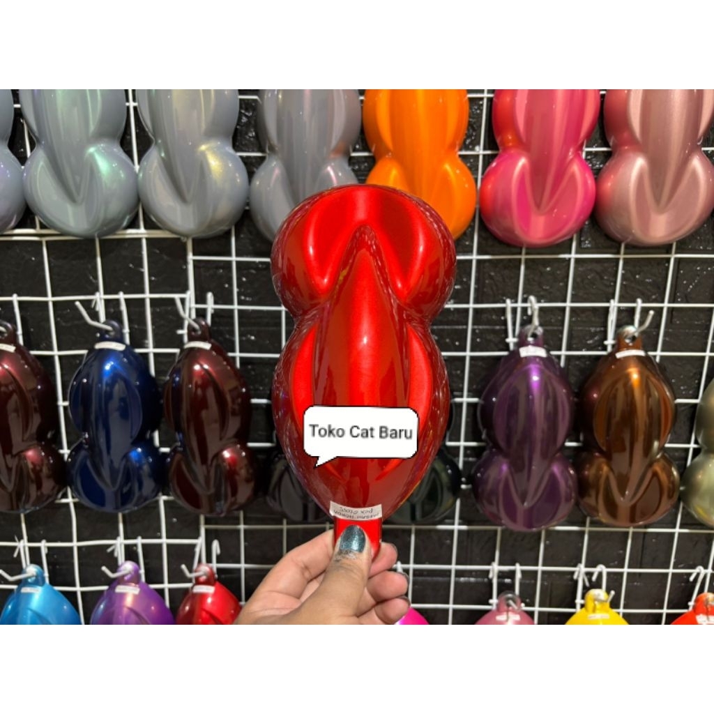 Cat Merah Honda PCX Glossy + Free Dasaran Silver Metalik PU Polyuretane