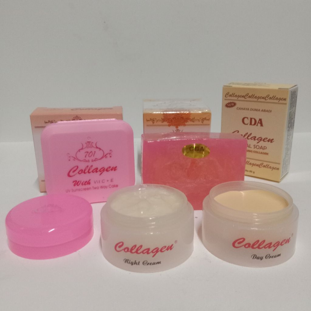 Paket 3in1 - Bedak Refill - Collagen - Krim Susun - Sabun Cda Collagen