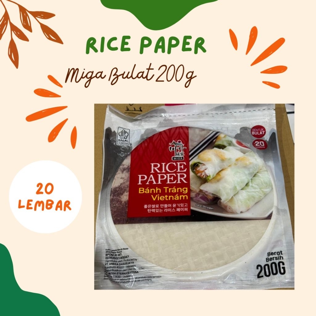 BANH TRANG VIETNAM RICE PAPER MIGA 20 LEMBAR|200GR/HALAL