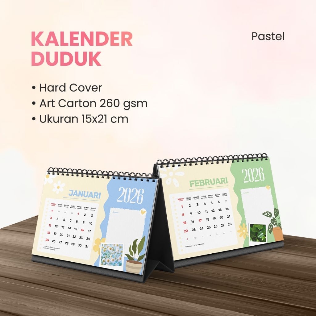 

Kalender Duduk 2026 Pastel Minimalis