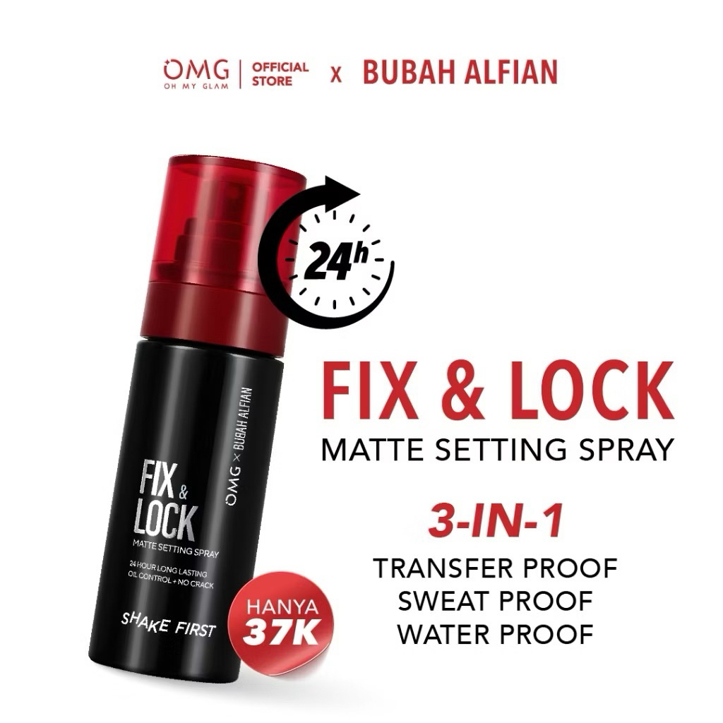 OMG x bubah alfian fix & lock matte setting spray OMG setting spray