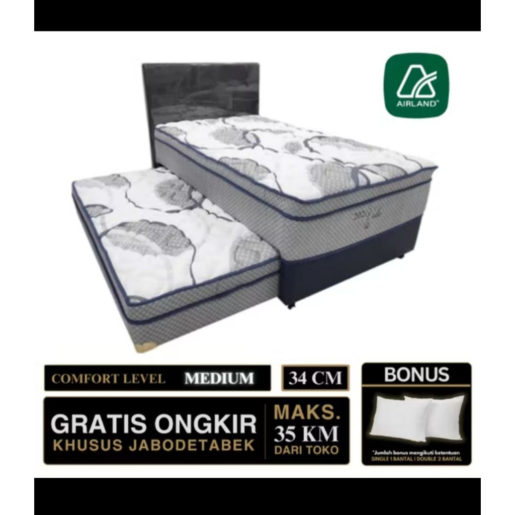 Kasur Springbed Airland 2in1 Viola Sorong atas bawah Latex