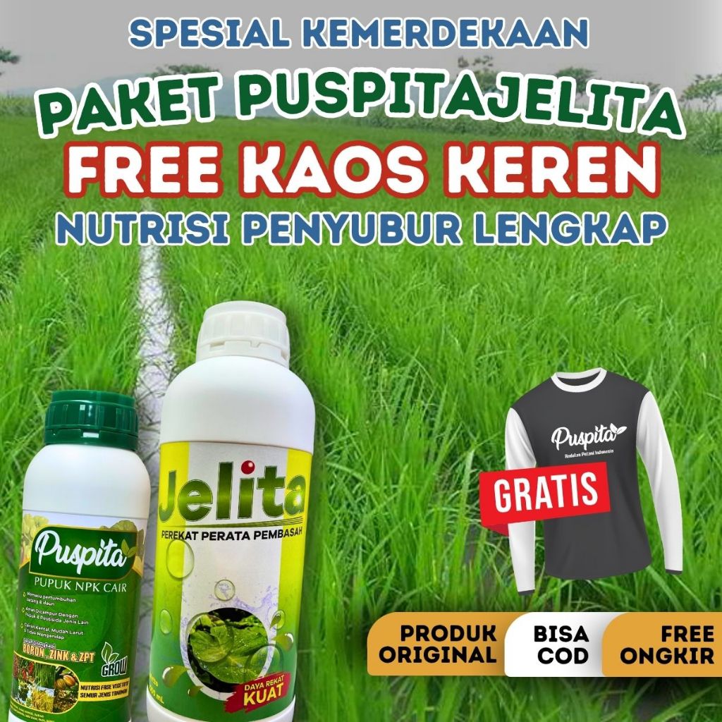 Puspita Jelita Perekat NPK Cair Bonus Kaos