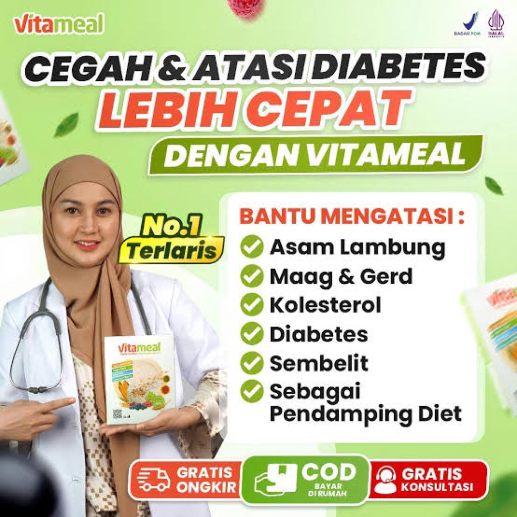 

VITAMEAL SEREAL PENGGANTI SARAPAN ATASI DIABATES DAN KOLESTROL