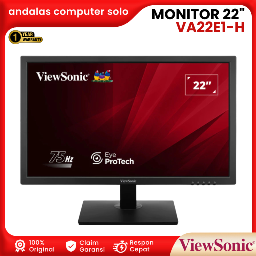 LED MONITOR 22" VIEWSONIC VA22E1H FULL HD 75Hz 1ms MONITOR LED 22inch VA22E1-H VIEWSONIC