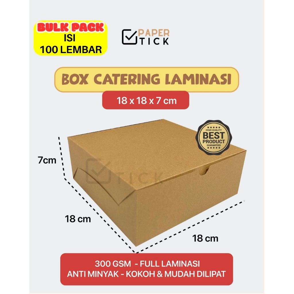 (GROSIR = 100LBR) Dus Catering / Dus Nasi 18x18x7 CM  Lunch Box 18X18 Kotak Kue Katering Catering Ko