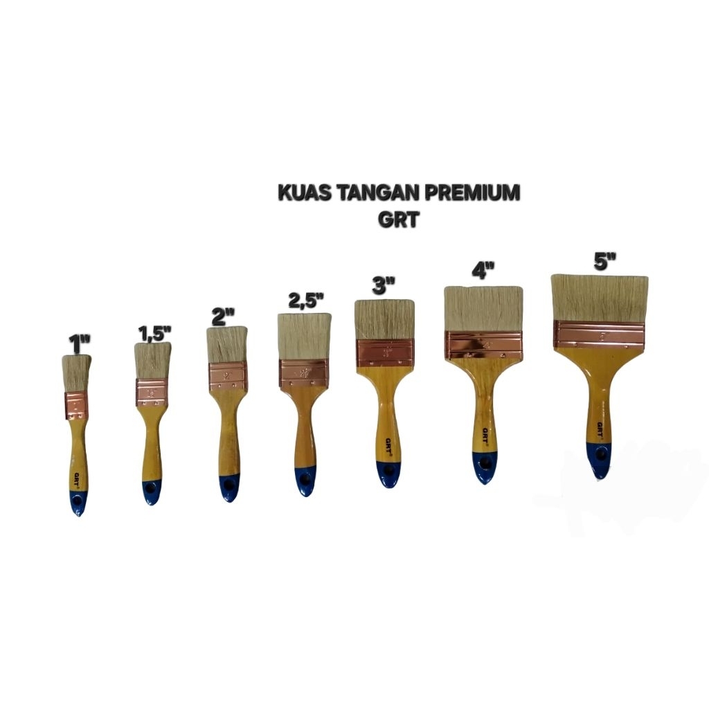 

KUAS TANGAN GRT PREMIUM / KUAS CAT TANGAN PREMIUM 1" 1,5" 2" 2,5" 3" 4" 5