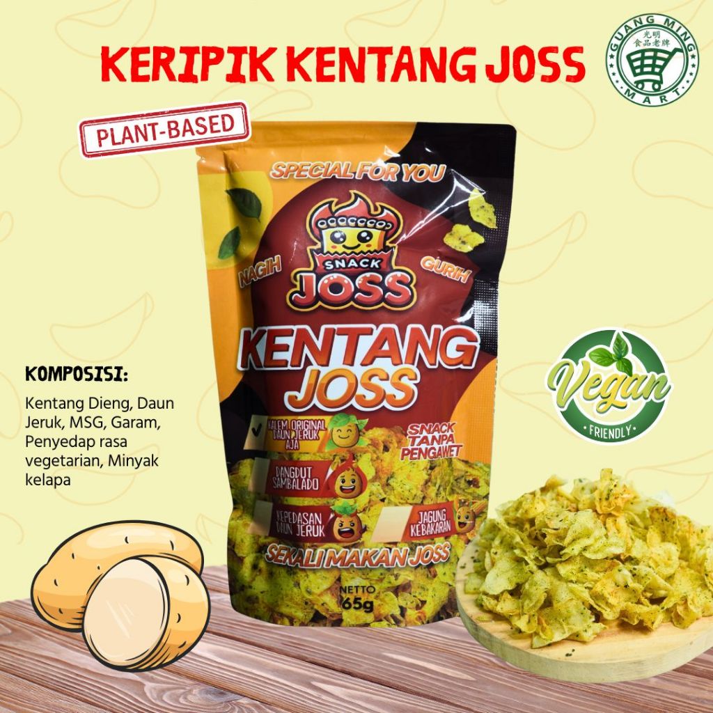 

KERIPIK KENTANG JOSS 100gr VEGAN FRIENDLY NAGIH, RENYAH, GURIH