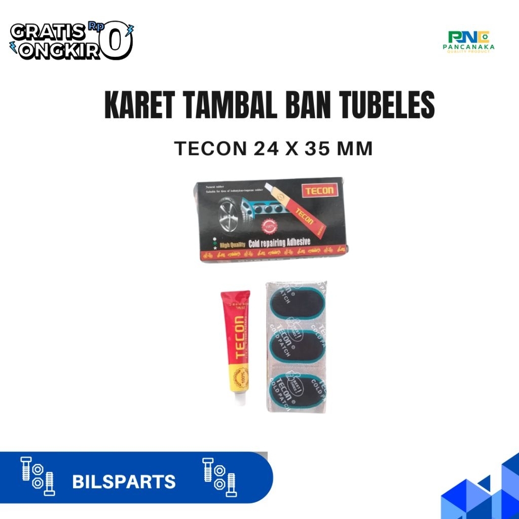 KARET TAMBAL BAN TUBELES TECON  - SET
