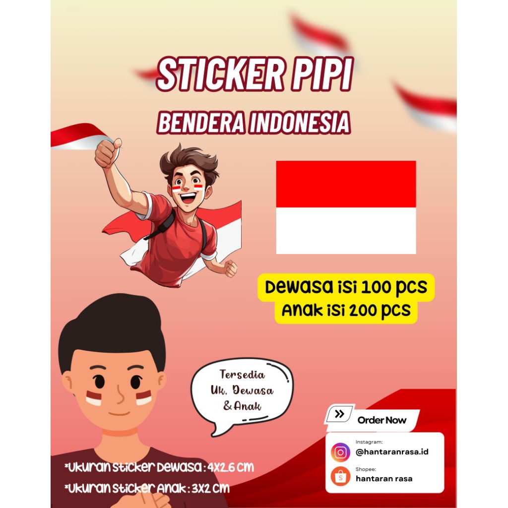 

Sticker Pipi Bendera Indonesia Sticker Agustusan Sticker Merah Putih