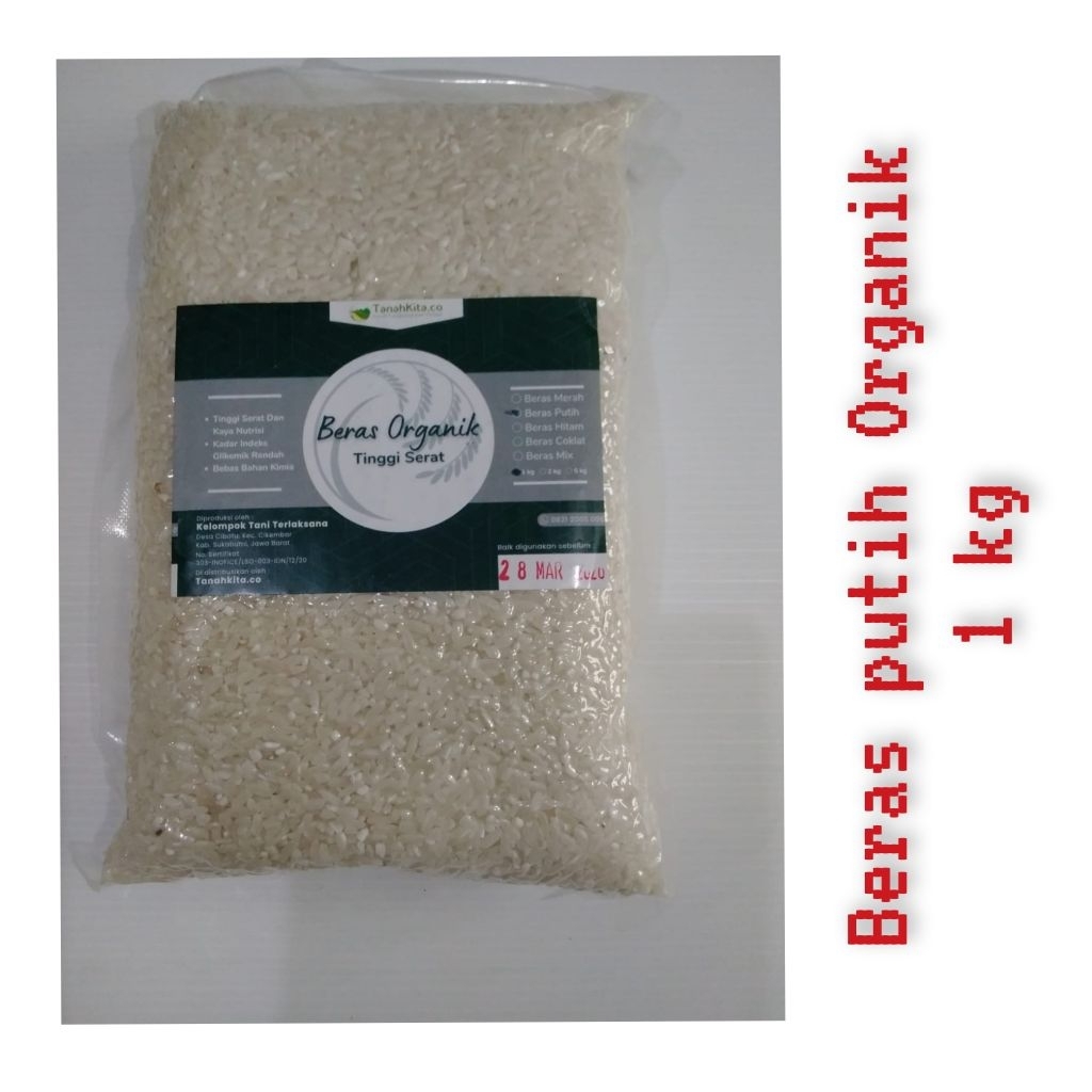 

Beras Putih Organik 1 kg ( beras putih tanahkita)