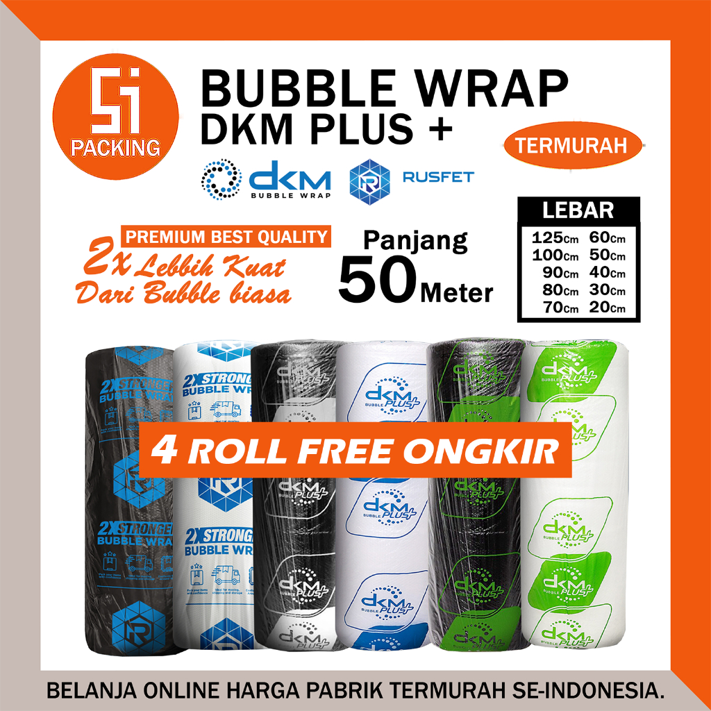 

Plastik Bubble Wrap Roll 125 X 50 Meter Dkm Plus Bubblewrap Packing Premium