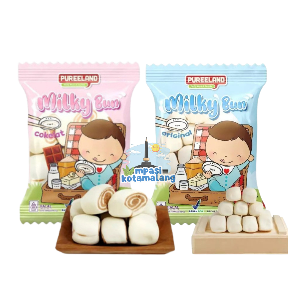 

12+ PUREELAND FROZEN MILKYBUN MINIPAO CHOCO / MILKY / UBE UNGU - MINI PAO SNACK MPASI COKLAT/SUSU/UBI UNGU NO MSG 12PCS LAUK SIAP SAJI FINGER FOOD