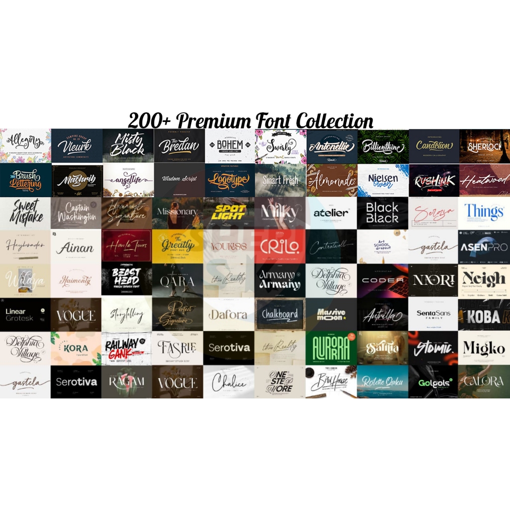 200+ Premium Font Collection format woff ttf otf