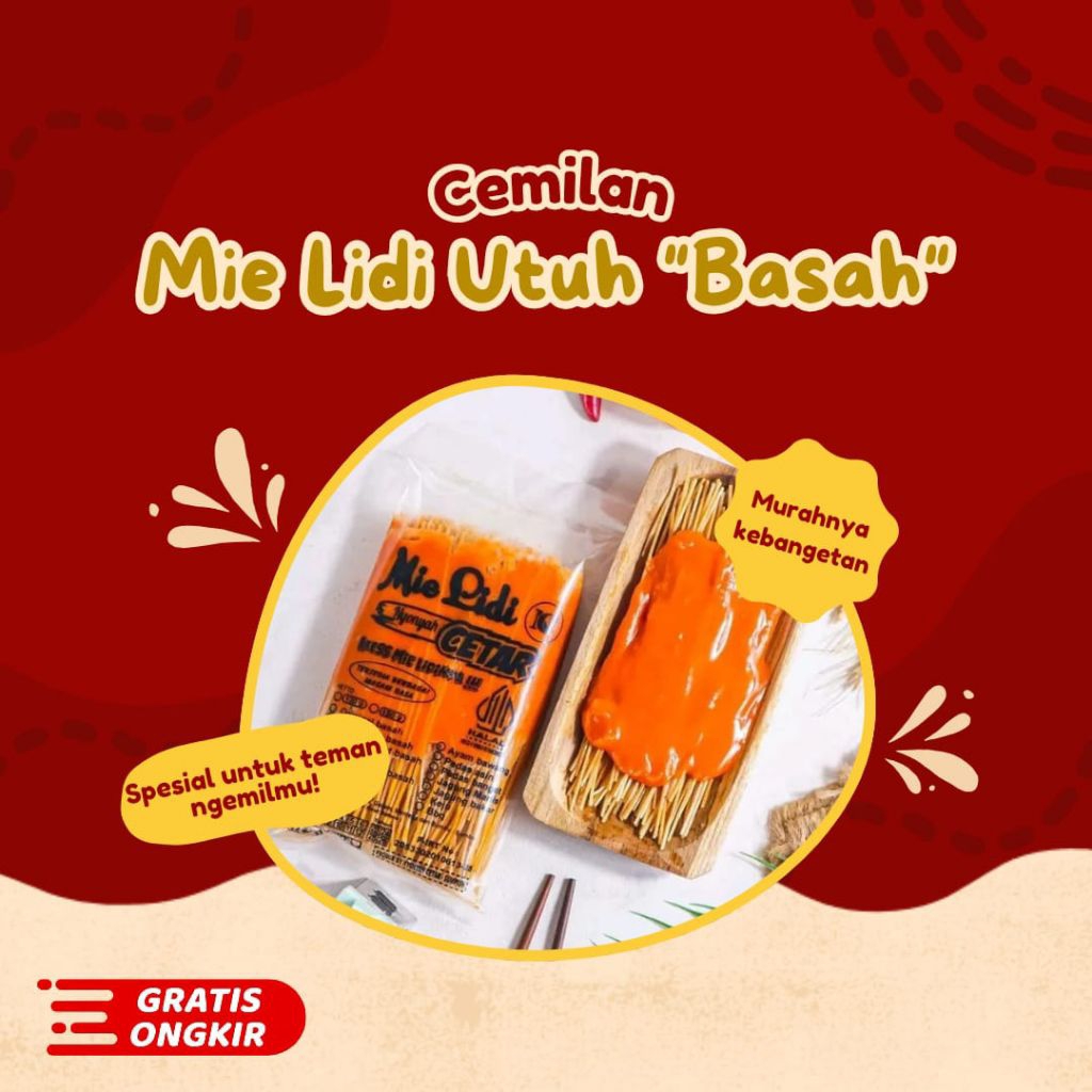 

Mie Lidi Basah/Mie Lidi/Mie Lidi Cetar/Mie Lidi by Nyonya Cetar/Cemilan Kekinian