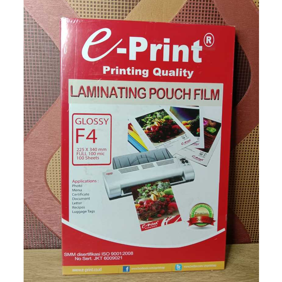 

KERTAS LAMINATING F4 GLOSSY 100MIC 100 SHEETS [5013792]