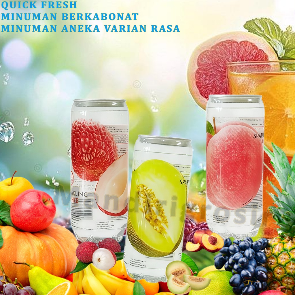 

Minuman Sparkling Berkarbonat * Quick Fresh * Minuman Aneka Varian Rasa Buah * 350ml