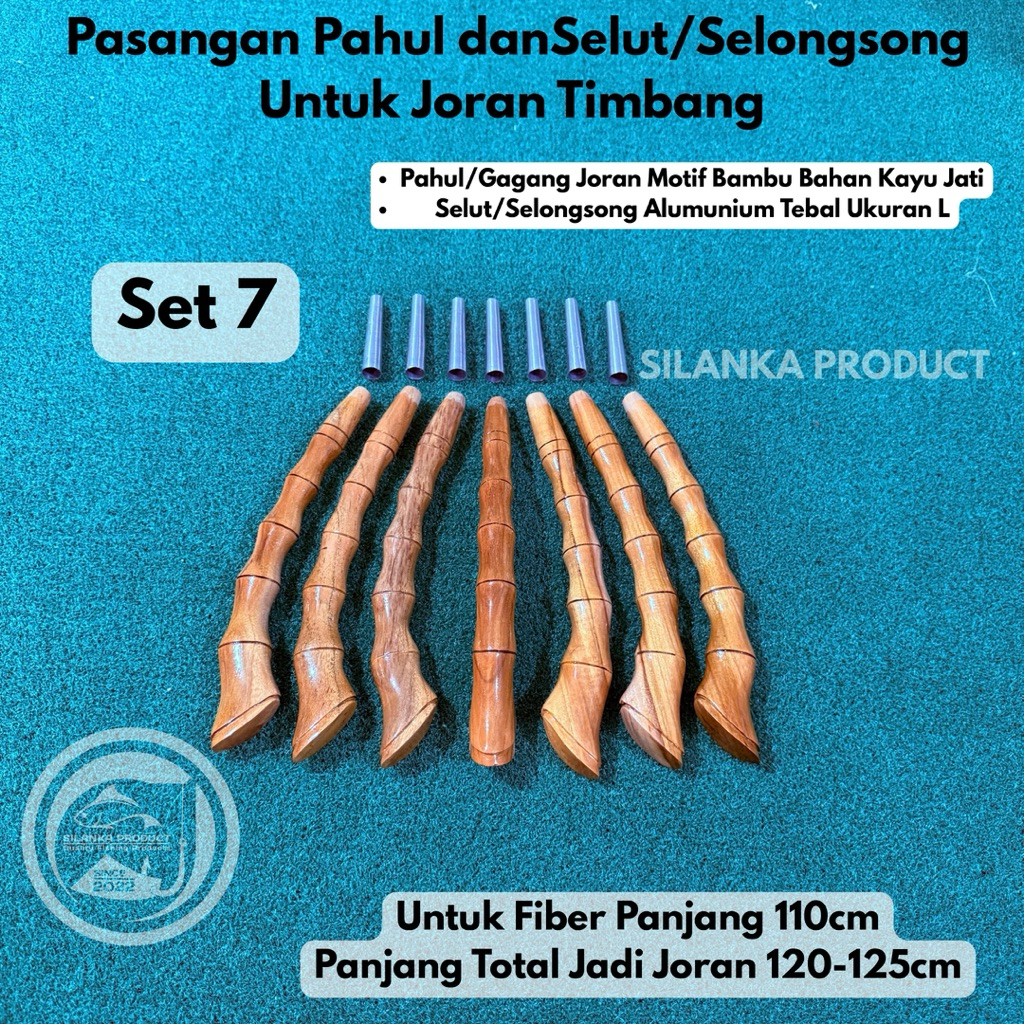 Sepasang Pahul dan Selut Untuk Joran Timbang / Pahul motif bambu untuk joran panjang 120 cm