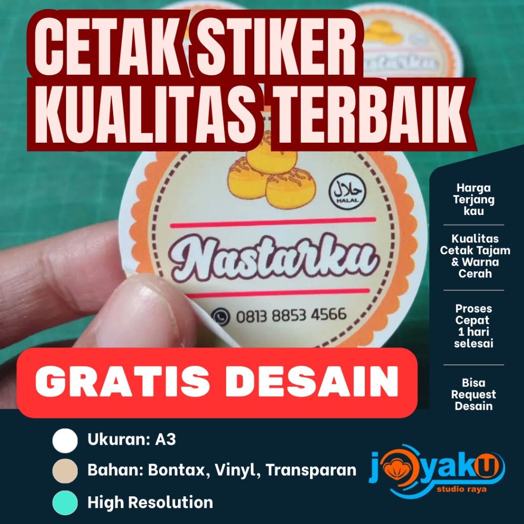 

Cetak Stiker Custom Murah A3 – Bontax, Vinyl, Transparan – 1 Hari Jadi
