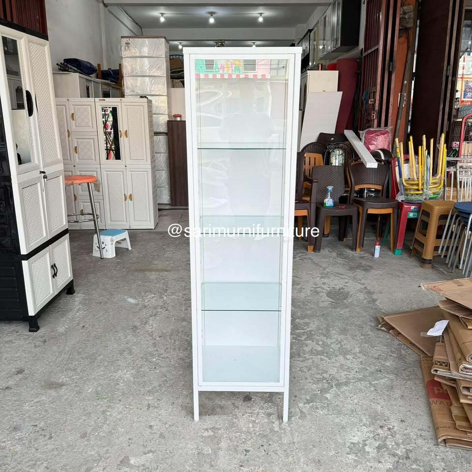 Lemari Hias/Lemari Tas Kaca Modern Besi 42x37x155cm