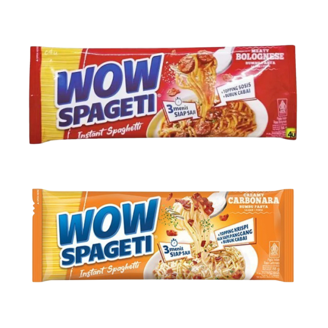 

SPAGETI WOW CARBONARA & BOLOGNESE 88GR