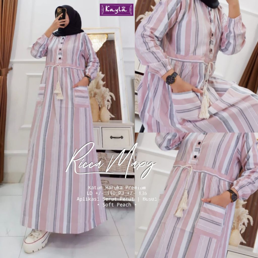 MAXI DRESS RICCA MAXY BY KAYLA / Dress Terbaru EMERIL MIDI BY BILLAL