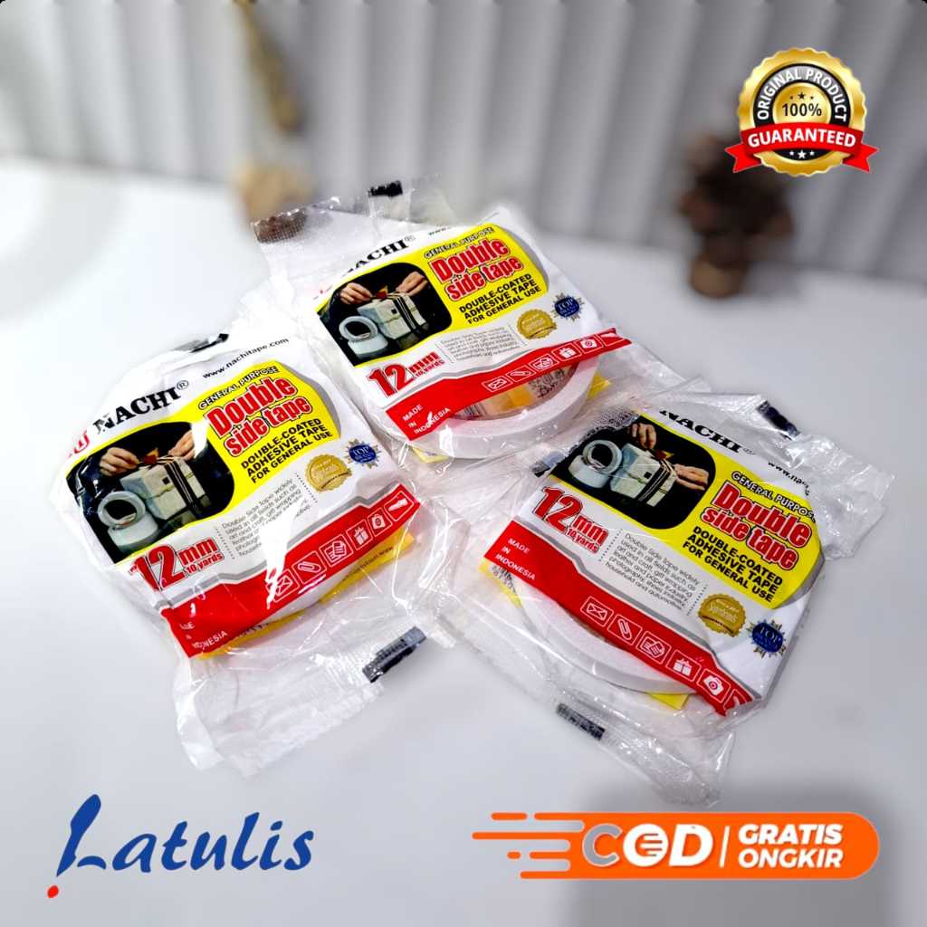 

Double Tape Nachi Kecil 12mm / Isolasi Bolak Balik