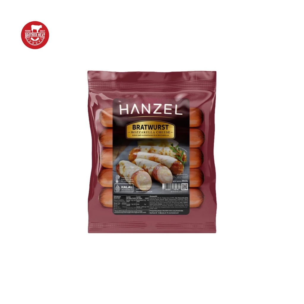 

Hanzel Sosis Bratwurst Cheese 360gr - Brothermeatshop