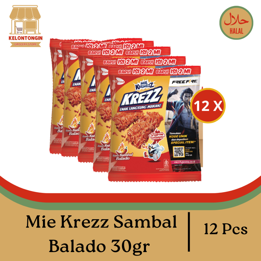 

Mie Kremezz Krezz - Sambal Balado - 12Pcs / 30 gr / Snack / Camilan / Mie Kremes