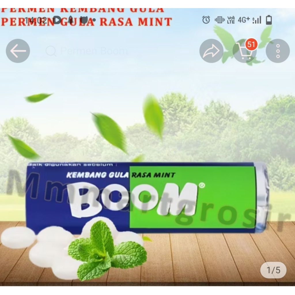

candy Boom / permen kembang gula/ rasa mint @10 pcs