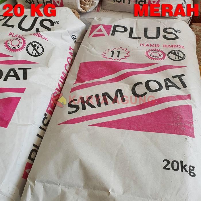 Plamur Tembok APLUS Skim Coat 20 KG MERAH / A Plus Semen Plamir Skimcoat 20KG