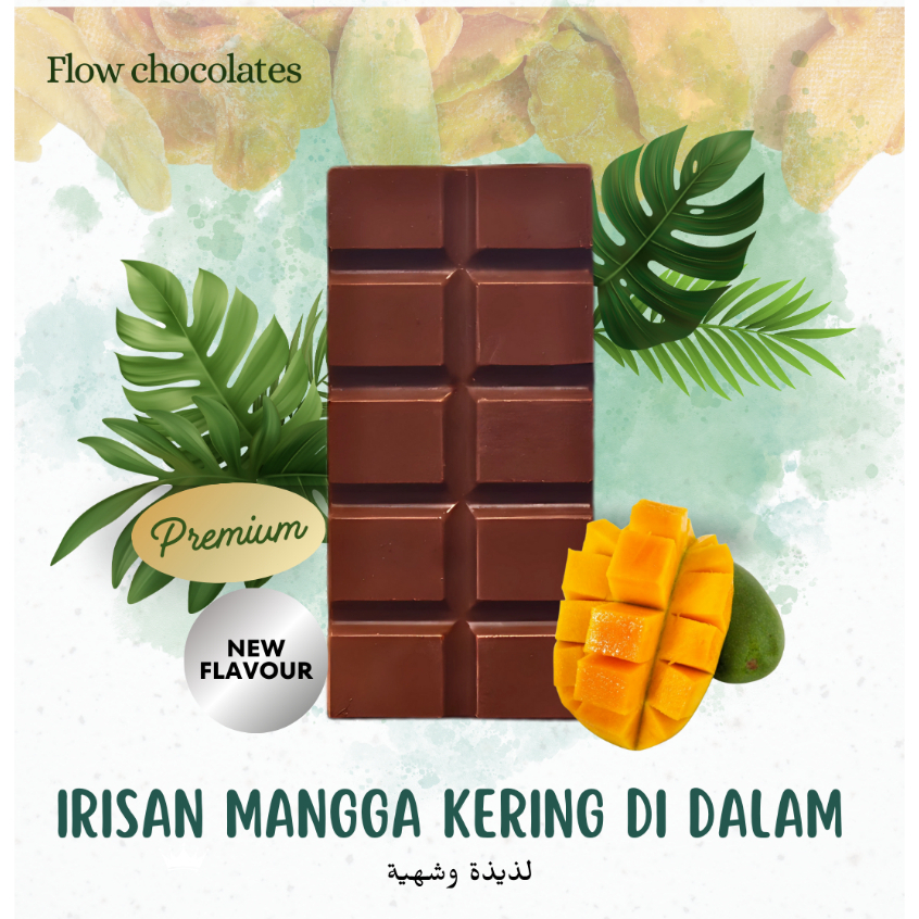 

Flow Chocolate Bar 40g – Perpaduan Cokelat Susu Premium dengan Isi Mangga Kering Segar