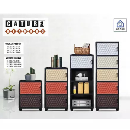 AKAKO - LEMARI PAKAIAN PLASTIK AKAKO SWING CATUR DIAMOND / KODE : CATUR DIAMOND