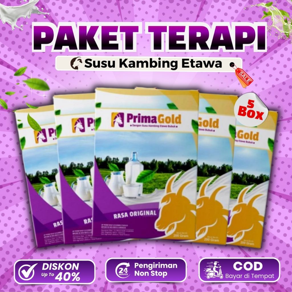 

PAKET 4 BOX SUSU KAMBING ETAWA BUBUK PRIMAGOLD ALAMI MURAH ORIGINAL UNTUK ATASI NYERI TULANG PUNGGUNG SENDI ASAM URAT PEGAL LINU SYARAF KEJEPIT ASMA SESAK NAFAS BATUK MENAHUN PARU-PARU NYERI DADA