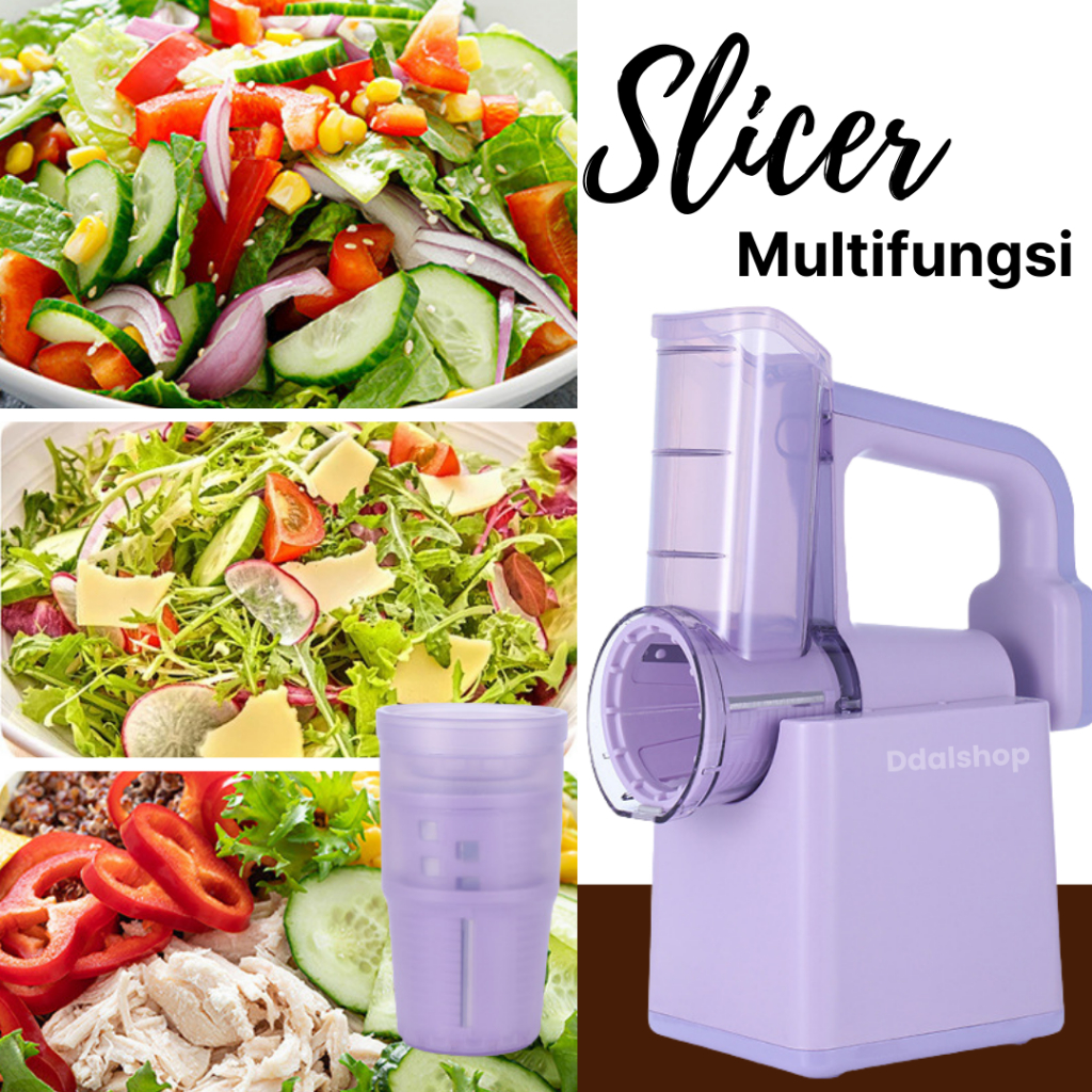 Pemotong Sayur Elektrik Slicer Parutan Multifungsi  Pengiris Bawang, Kentang, Kol Alat Salad Praktis