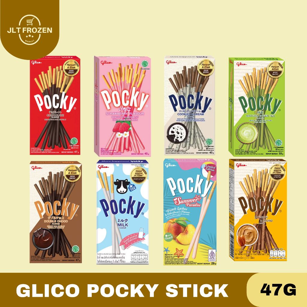 

Glico Pocky Stick Biskuit Coklat / Strawberry / Choco Banana / Matcha [33-47g]