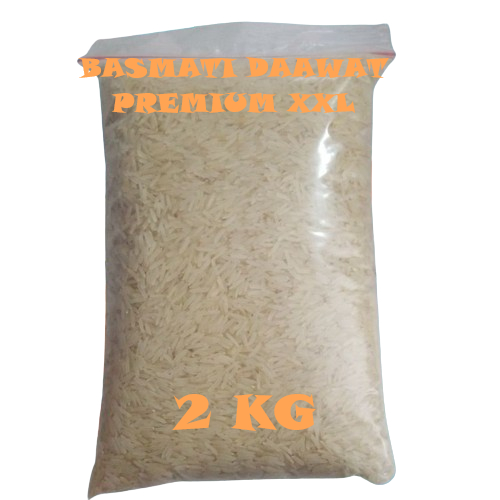 

Beras Basmati Daawat Premium xxl Kemasan Repack 2kg Basmati Creamy Sella Rice