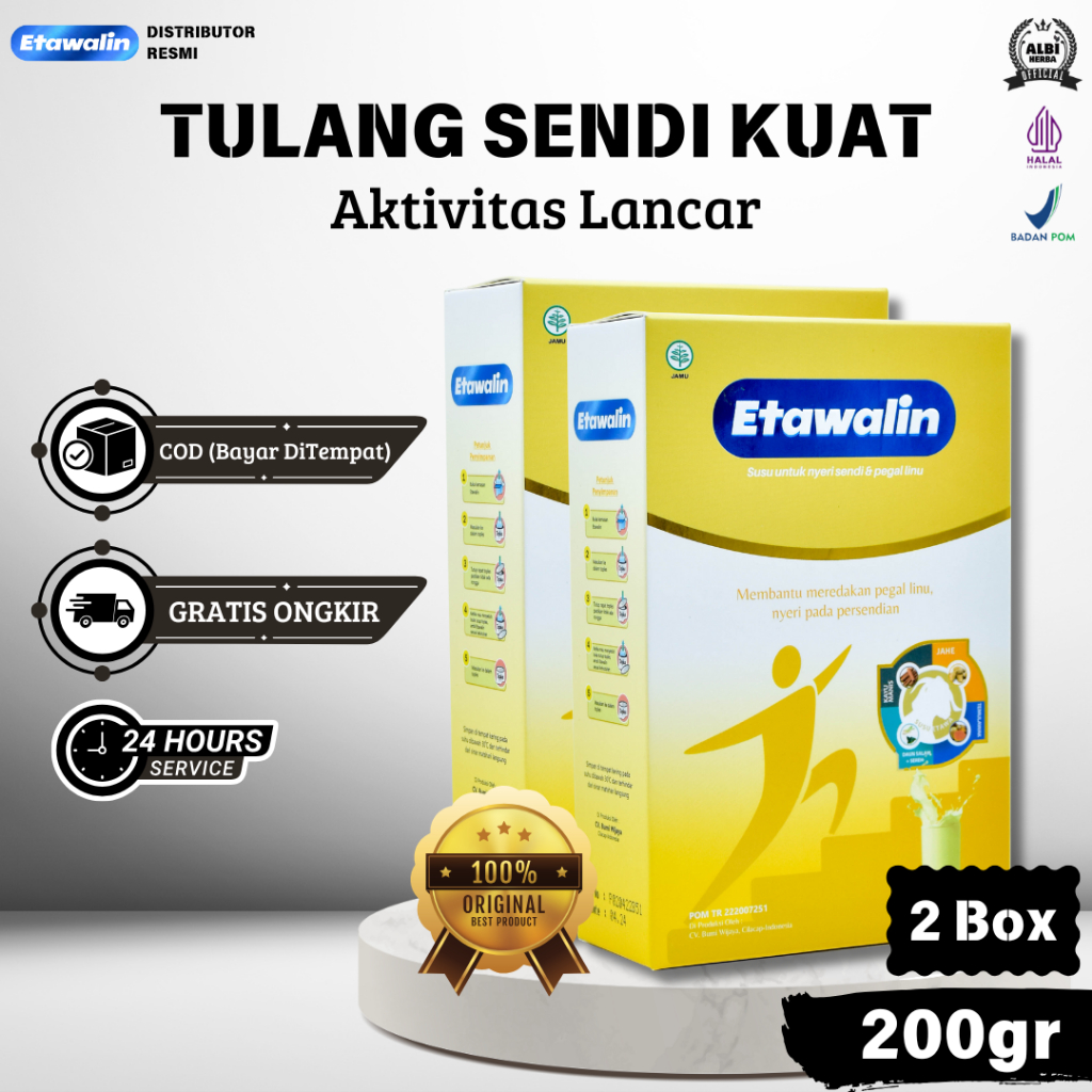 

ETAWALIN 2 Box Original - Kuatkan Tulang Sendi Untuk Dukung Aktivitas Lancar Sehat Luar Dalam