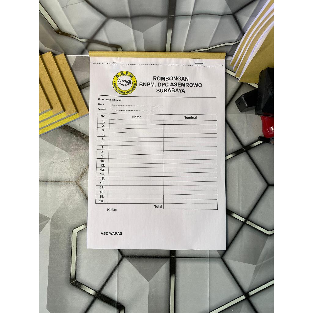 

Nota Custom 1 Rim 5 Ply 25 set (125 lembar) - Yudha Grafika