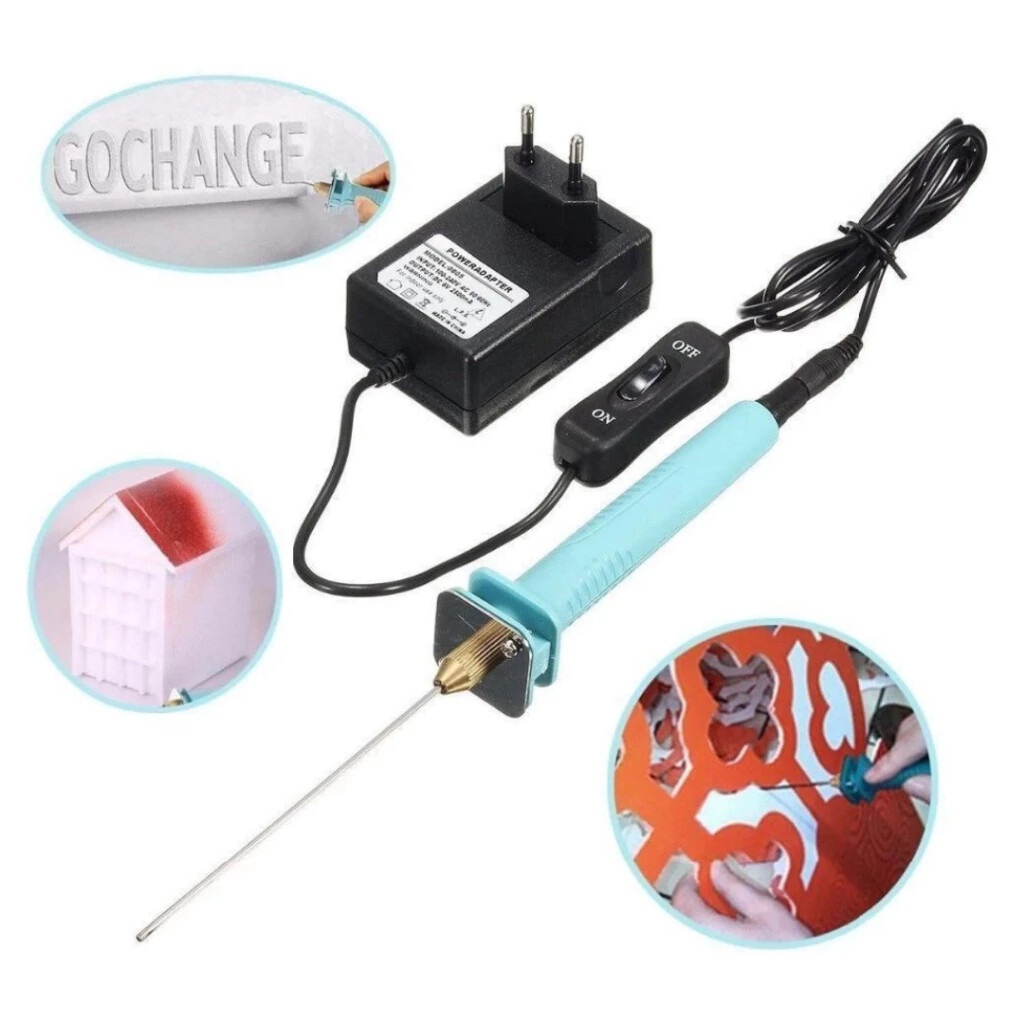 

Alat Potong Styrofoam Solder Ukir Gabus Cutter Polystyrene EPE Foam 10 cm 25 cm 30W Adaptor Listrik