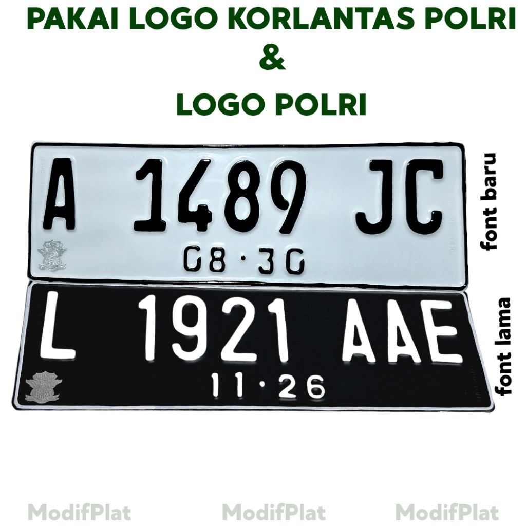 Plat Nomor Mobil Custom Logo Polri - Plat Mobil Samsat Standar - Plat Mobil Custom Logo Timbul