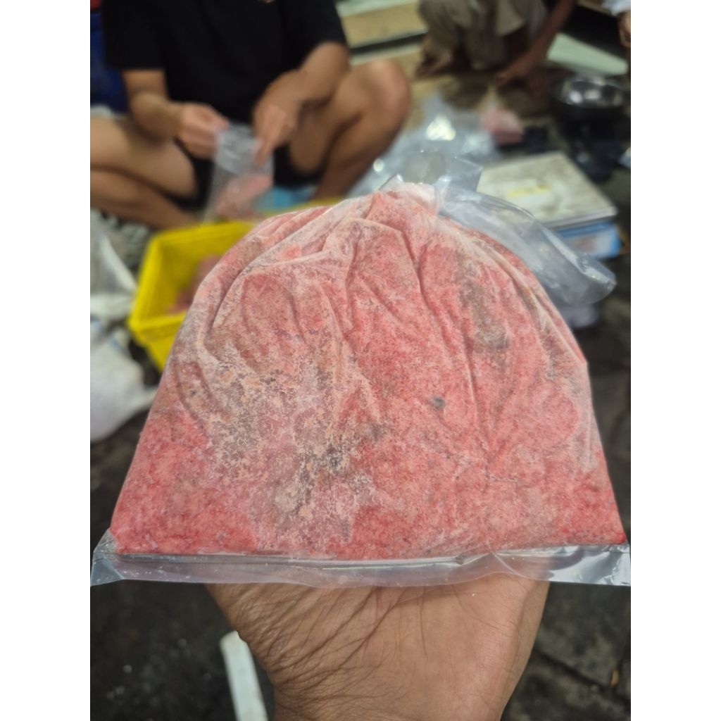 Umpan Daging serut sapi 250gram ( Umpan Galatama Lele)