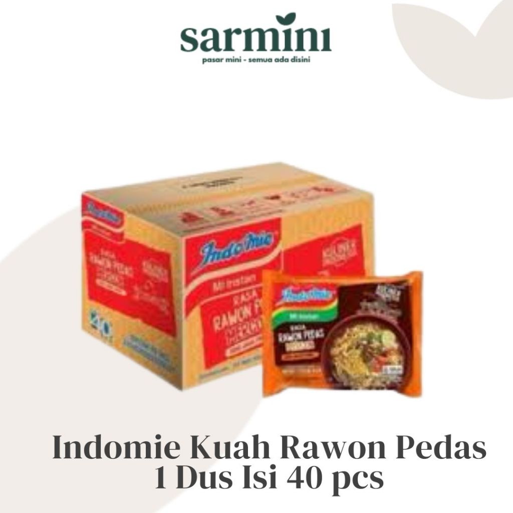 

Indomie Kuah Rasa Rawon Pedas Mercon 75gr 1 Dus Isi 40